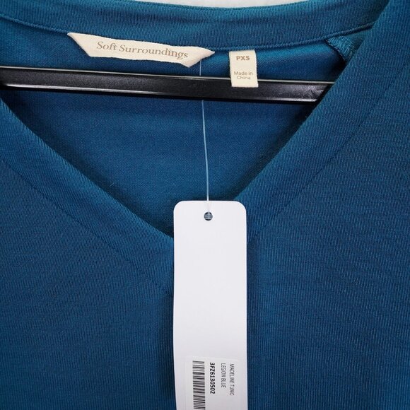 Soft Surroundings Madeline Draping Tunic Petite XS Caped Lagenlook V-Neck NEW - Picture 7 of 15